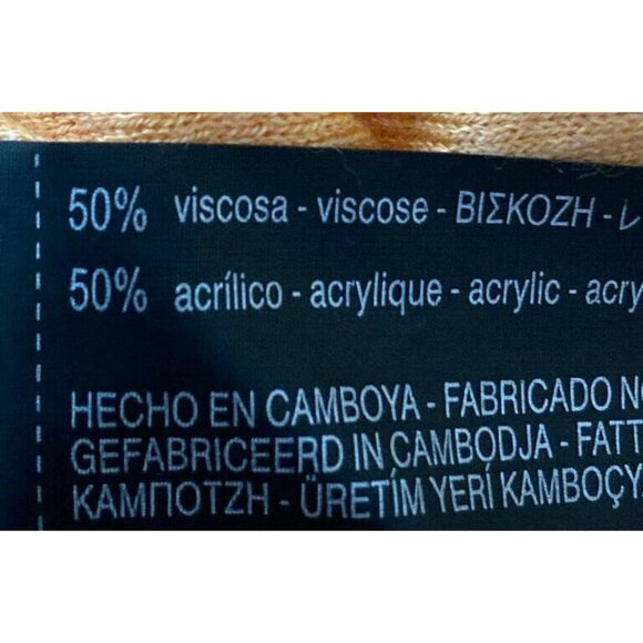 READ * Zara Knit Light Orange Pullover Asymmetrical Semi Sheer Sweater S NWT - Picture 4 of 5